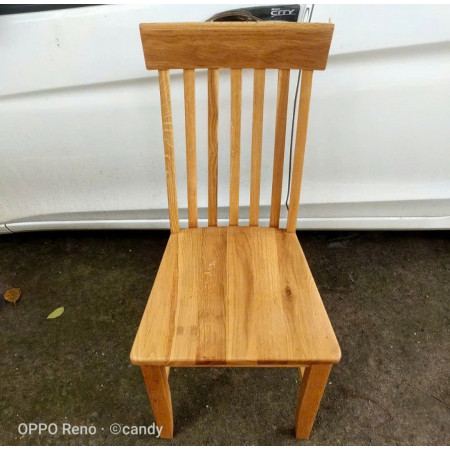 Ghế 5 Nan : 100% Gỗ Sồi + Mặt Ghế Gỗ 